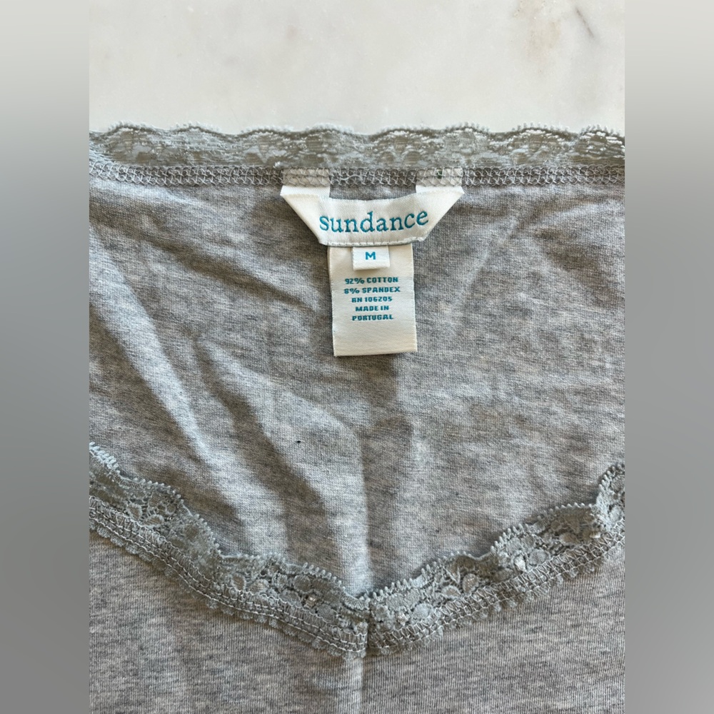 Sundance Catalog Heather Gray Lace Camisole - Picture 5 of 5